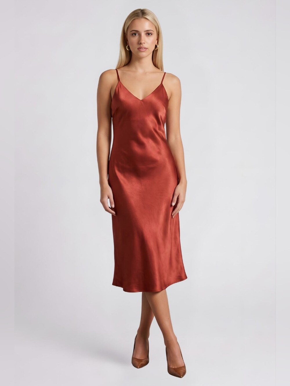 Fab'rik Rayla Midi Slip Dress Rose- Mauve